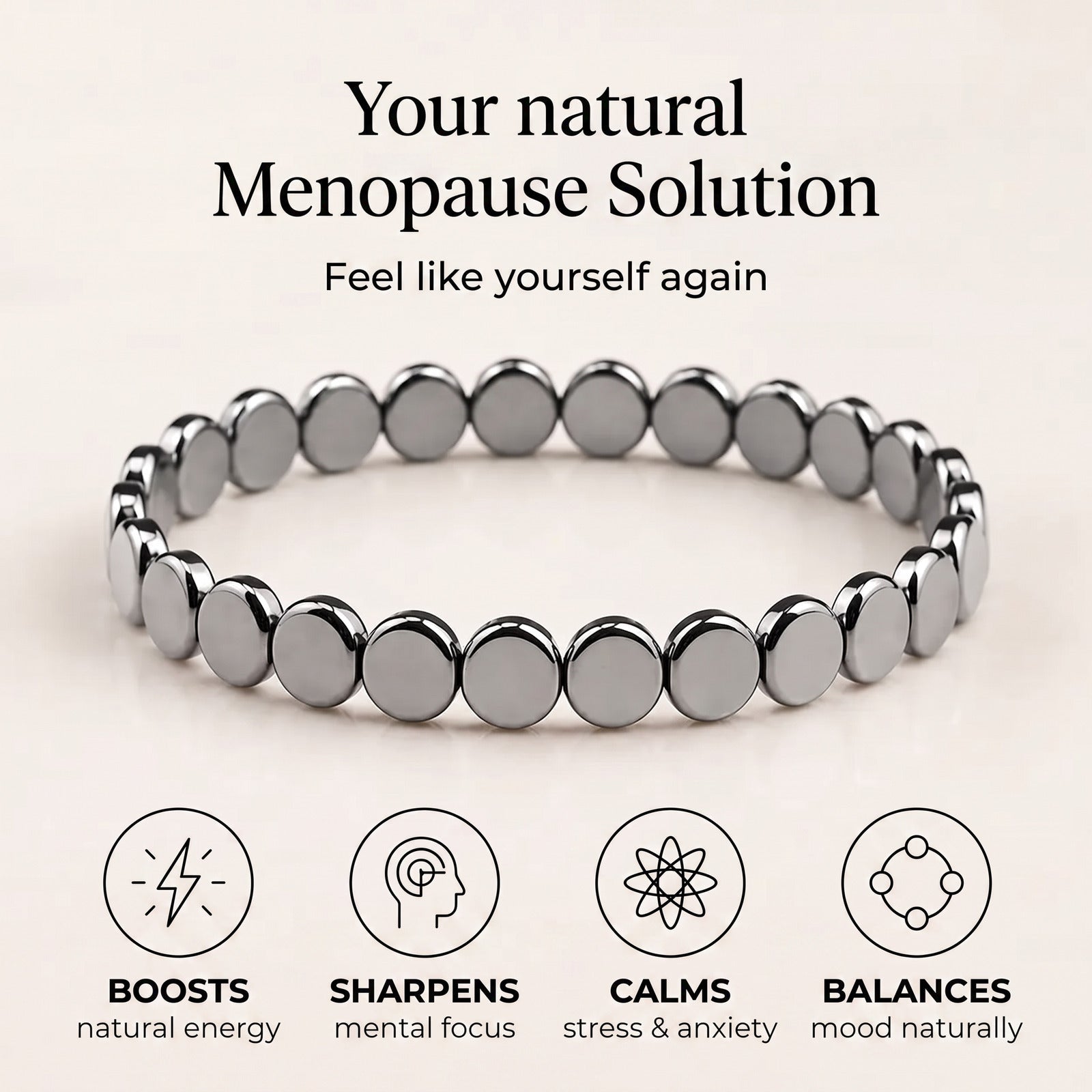 Magneva WW Hematite — The Iron Bracelet for Menopause